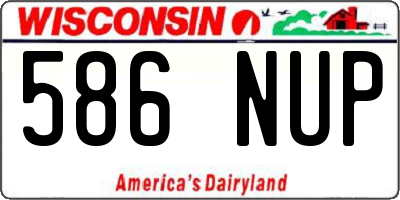 WI license plate 586NUP