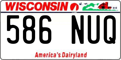 WI license plate 586NUQ