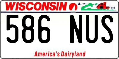 WI license plate 586NUS