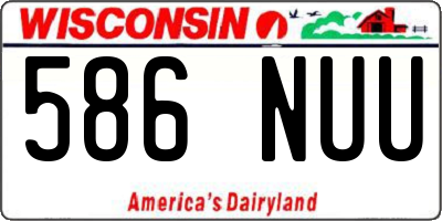 WI license plate 586NUU