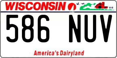 WI license plate 586NUV