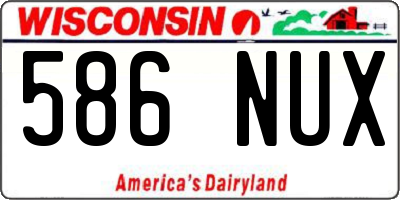 WI license plate 586NUX