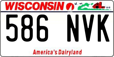 WI license plate 586NVK