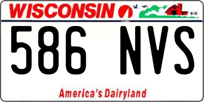 WI license plate 586NVS