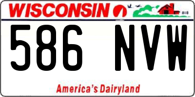 WI license plate 586NVW