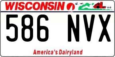 WI license plate 586NVX