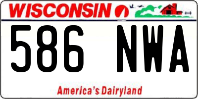 WI license plate 586NWA