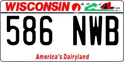 WI license plate 586NWB