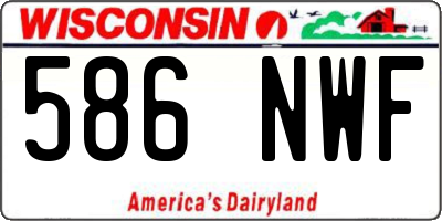 WI license plate 586NWF