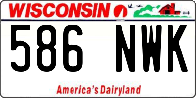 WI license plate 586NWK