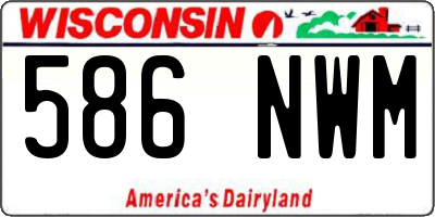 WI license plate 586NWM