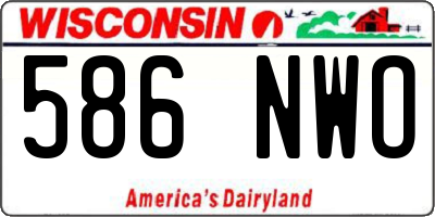 WI license plate 586NWO