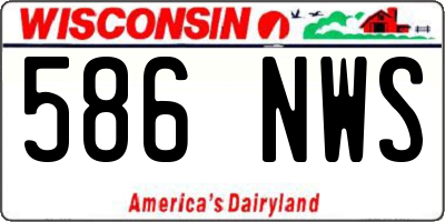 WI license plate 586NWS