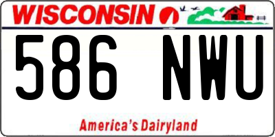 WI license plate 586NWU