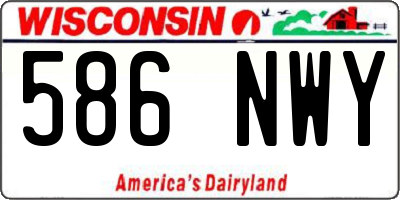 WI license plate 586NWY