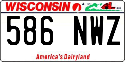 WI license plate 586NWZ
