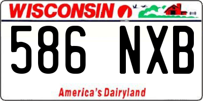 WI license plate 586NXB