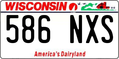 WI license plate 586NXS