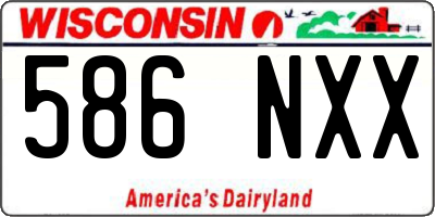 WI license plate 586NXX