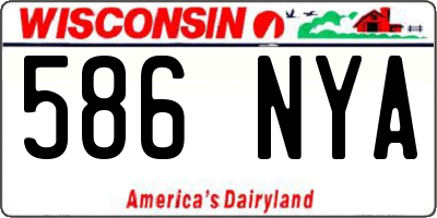 WI license plate 586NYA
