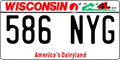 WI license plate 586NYG