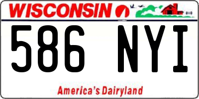 WI license plate 586NYI