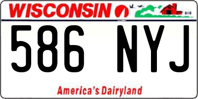 WI license plate 586NYJ