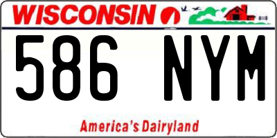 WI license plate 586NYM