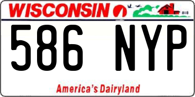 WI license plate 586NYP