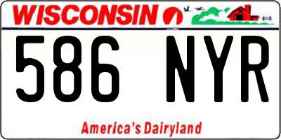 WI license plate 586NYR