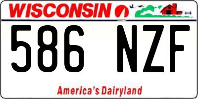 WI license plate 586NZF