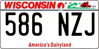 WI license plate 586NZJ