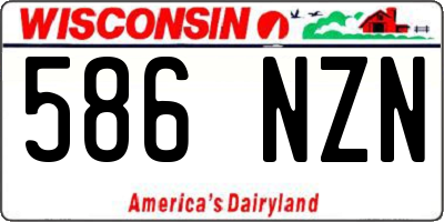 WI license plate 586NZN