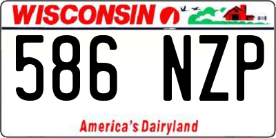 WI license plate 586NZP