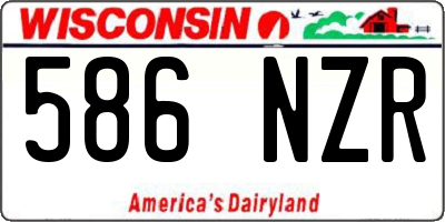 WI license plate 586NZR