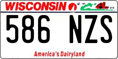 WI license plate 586NZS