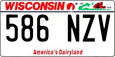 WI license plate 586NZV