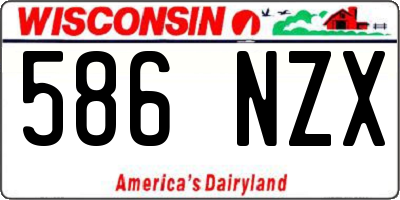 WI license plate 586NZX