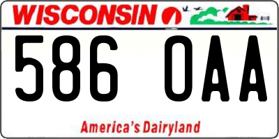 WI license plate 586OAA