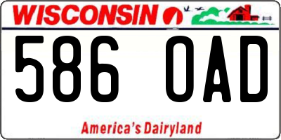 WI license plate 586OAD