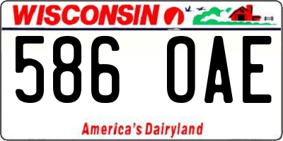 WI license plate 586OAE
