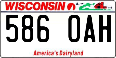 WI license plate 586OAH