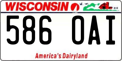 WI license plate 586OAI