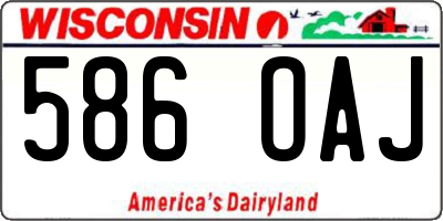 WI license plate 586OAJ