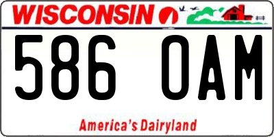 WI license plate 586OAM