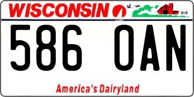 WI license plate 586OAN