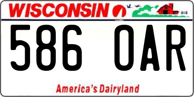 WI license plate 586OAR