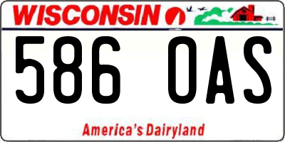 WI license plate 586OAS