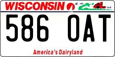 WI license plate 586OAT