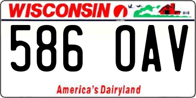 WI license plate 586OAV